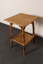 Antique Aesthestic Movement Victorian Burnt Bamboo Tortoise Shell Side Table - Image 10