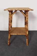 Antique Aesthestic Movement Victorian Burnt Bamboo Tortoise Shell Side Table - Image 9