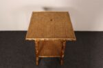 Antique Aesthestic Movement Victorian Burnt Bamboo Tortoise Shell Side Table - Image 7