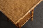 Antique Aesthestic Movement Victorian Burnt Bamboo Tortoise Shell Side Table - Image 12