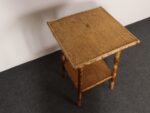 Antique Aesthestic Movement Victorian Burnt Bamboo Tortoise Shell Side Table - Image 5
