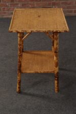 Antique Aesthestic Movement Victorian Burnt Bamboo Tortoise Shell Side Table - Image 8