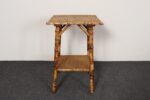 Antique Aesthestic Movement Victorian Burnt Bamboo Tortoise Shell Side Table - Image 3