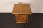 Antique Aesthestic Movement Victorian Burnt Bamboo Tortoise Shell Side Table - Image 6