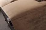 Vintage Art Deco-Style Chaise Lounge in Taupe Chenille with Ebonized Plinth Feet - Image 31