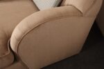Vintage Art Deco-Style Chaise Lounge in Taupe Chenille with Ebonized Plinth Feet - Image 20