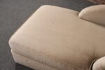 Vintage Art Deco-Style Chaise Lounge in Taupe Chenille with Ebonized Plinth Feet - Image 14