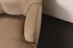 Vintage Art Deco-Style Chaise Lounge in Taupe Chenille with Ebonized Plinth Feet - Image 18