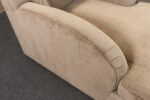 Vintage Art Deco-Style Chaise Lounge in Taupe Chenille with Ebonized Plinth Feet - Image 21