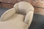 Vintage Art Deco-Style Chaise Lounge in Taupe Chenille with Ebonized Plinth Feet - Image 13