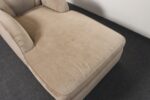 Vintage Art Deco-Style Chaise Lounge in Taupe Chenille with Ebonized Plinth Feet - Image 22