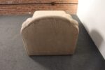 Vintage Art Deco-Style Chaise Lounge in Taupe Chenille with Ebonized Plinth Feet - Image 12