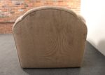 Vintage Art Deco-Style Chaise Lounge in Taupe Chenille with Ebonized Plinth Feet - Image 30