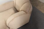 Vintage Art Deco-Style Chaise Lounge in Taupe Chenille with Ebonized Plinth Feet - Image 15