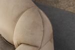 Vintage Art Deco-Style Chaise Lounge in Taupe Chenille with Ebonized Plinth Feet - Image 25