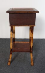 Antique Aesthestic Movement Stained Oak Sewing / Decorative Box on Bamboo Stand - Image 6