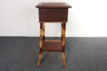 Antique Aesthestic Movement Stained Oak Sewing / Decorative Box on Bamboo Stand - Image 4