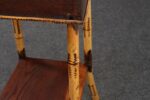 Antique Aesthestic Movement Stained Oak Sewing / Decorative Box on Bamboo Stand - Image 17
