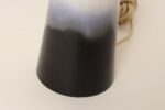 Vintage Atomic Aladdin Matte Blue and White Glazed Ceramic Table Lamp with Shade - Image 12