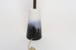 Vintage Atomic Aladdin Matte Blue and White Glazed Ceramic Table Lamp with Shade - Image 10
