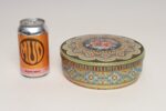 Vintage Dutch Beaded Mosaic Relief Biscuit Tin/Lidded Box with Floral Decoration - Image 6