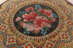 Vintage Dutch Beaded Mosaic Relief Biscuit Tin/Lidded Box with Floral Decoration - Image 8