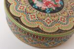 Vintage Dutch Beaded Mosaic Relief Biscuit Tin/Lidded Box with Floral Decoration - Image 11