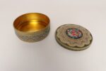 Vintage Dutch Beaded Mosaic Relief Biscuit Tin/Lidded Box with Floral Decoration - Image 3