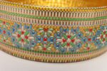 Vintage Dutch Beaded Mosaic Relief Biscuit Tin/Lidded Box with Floral Decoration - Image 12