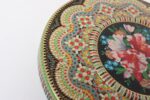 Vintage Dutch Beaded Mosaic Relief Biscuit Tin/Lidded Box with Floral Decoration - Image 9