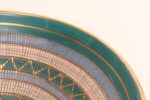 Large Teal and Gilt Ceramic "Seta" Pedestal Bowl by Aldo Londi for Bitossi Italy - Image 19