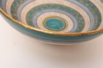 Large Teal and Gilt Ceramic "Seta" Pedestal Bowl by Aldo Londi for Bitossi Italy - Image 14