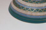 Large Teal and Gilt Ceramic "Seta" Pedestal Bowl by Aldo Londi for Bitossi Italy - Image 10