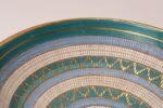 Large Teal and Gilt Ceramic "Seta" Pedestal Bowl by Aldo Londi for Bitossi Italy - Image 9