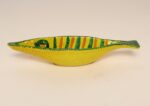 Italian Modernist Yellow, Orange, and Green Glazed Ceramic Fish Form Vide Poche - Image 3