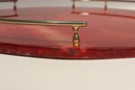 Large Italian Modernist Round Tray in Brass and Dyed Red Goatskin by Aldo Tura - Image 11