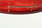 Large Italian Modernist Round Tray in Brass and Dyed Red Goatskin by Aldo Tura - Image 13