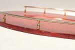 Large Italian Modernist Round Tray in Brass and Dyed Red Goatskin by Aldo Tura - Image 22
