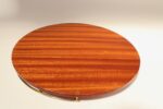 Large Italian Modernist Round Tray in Brass and Dyed Red Goatskin by Aldo Tura - Image 8