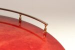 Large Italian Modernist Round Tray in Brass and Dyed Red Goatskin by Aldo Tura - Image 20