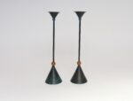 Pair of Milano Series Verdigris Bronze Candle Holders by Christian de Beaumont - Image 3