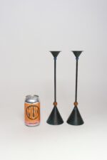 Pair of Milano Series Verdigris Bronze Candle Holders by Christian de Beaumont - Image 9