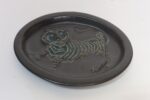 Vintage Matte Brown Ceramic "Tiger" Plaque by David Gil for Bennington Potters - Image 2