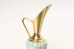 Collection of Four Vintage Dutch Delftware Porcelain and Brass Vessels and Ewers - Image 9