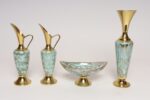 Collection of Four Vintage Dutch Delftware Porcelain and Brass Vessels and Ewers - Image 3