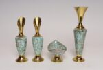 Collection of Four Vintage Dutch Delftware Porcelain and Brass Vessels and Ewers - Image 5