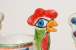 Pair of Hand Painted Vintage Italian Ceramic Rooster Compotes/Vases by De Simone - Image 7