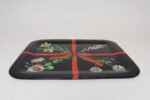 Large Vintage Lacquered Metal Litho Ribbon and Floral Tray by Piero Fornasetti - Image 3