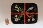 Large Vintage Lacquered Metal Litho Ribbon and Floral Tray by Piero Fornasetti - Image 7