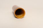 Vintage Studio Pottery Sunburst and Botanical Motif Matte Amber Glazed Vase - Image 6
